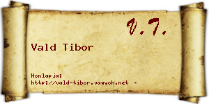 Vald Tibor névjegykártya